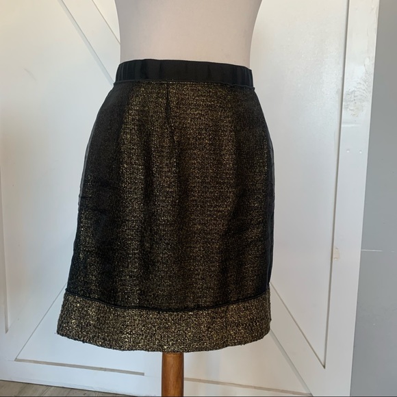 Ann Taylor Loft Gold and black mini skirt - Picture 5 of 12